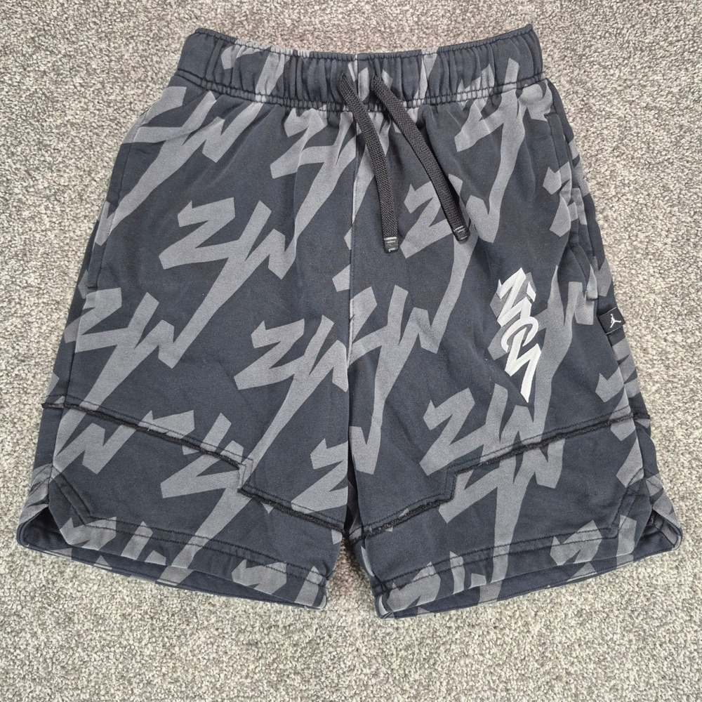 Jordan Zion Performance Shorts Mens Small Black Gray Athletic Sweatshorts